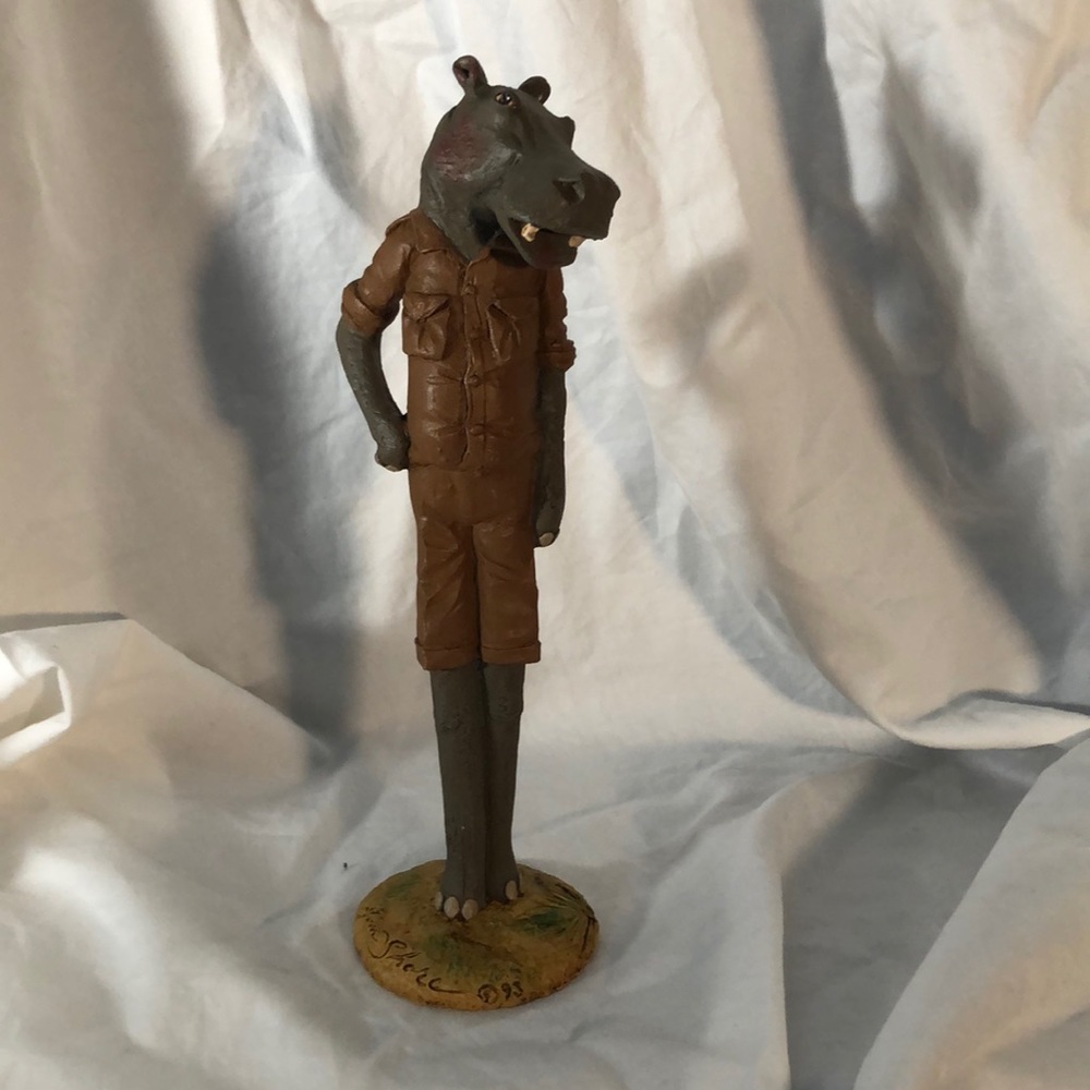 Jim Shore RARE 1993 signed pencil hippo